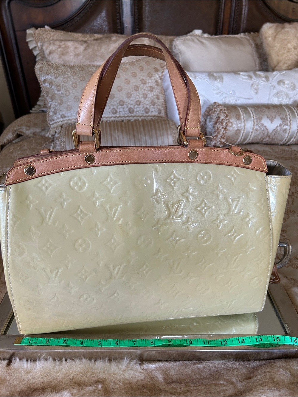 Louis Vuitton Cream Colored Monogram Vernis Brea Bag..Stunning! Coming w/COA CV